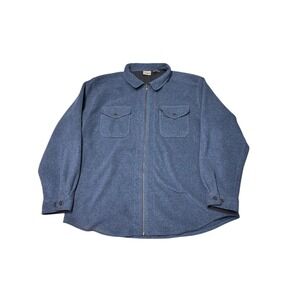 Vintage LL Bean Mens XL Regular Blue Fleece Zip Up Shirt Jacket
